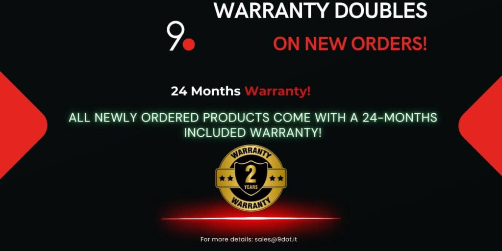 Warranty up to 2 years for all new purchases